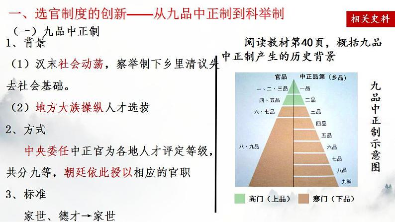 第7课 隋唐制度的变化与创新课件2022-2023学年统编版高中历史必修中外历史纲要上册  (6)第4页