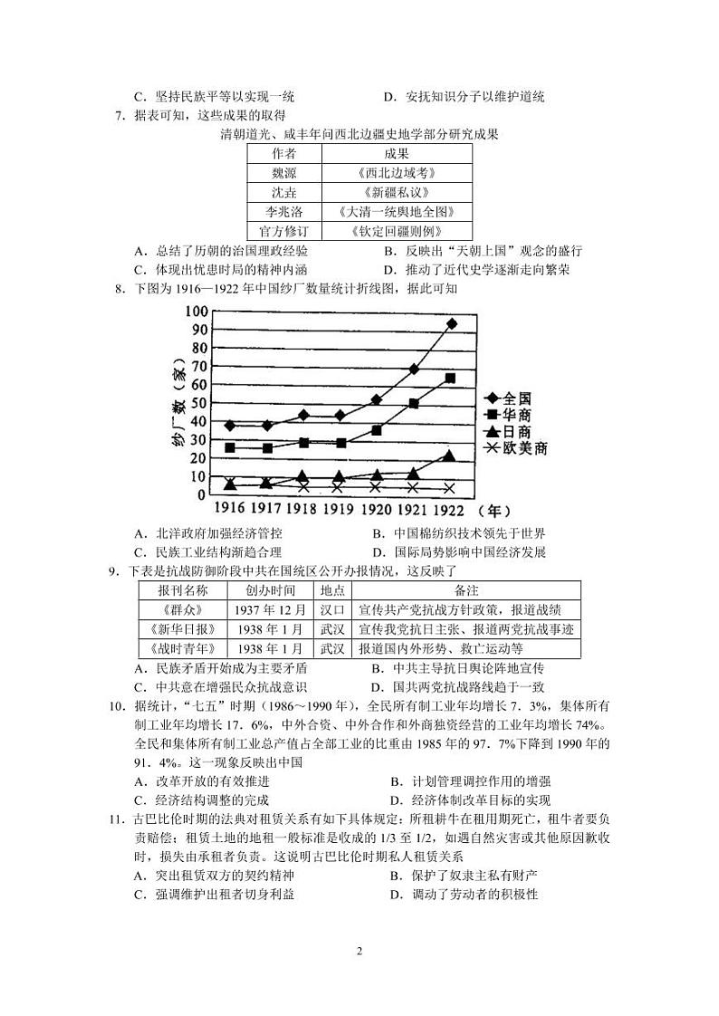 历史试卷(1)第2页