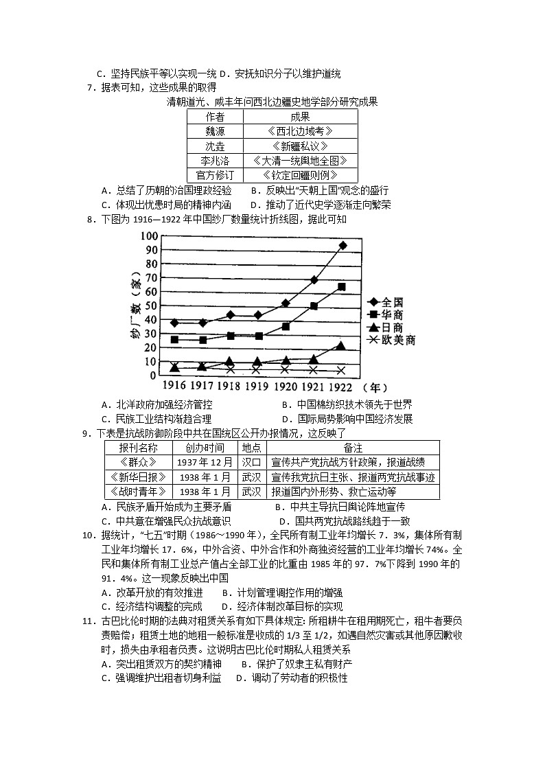 历史试卷 无答案第2页
