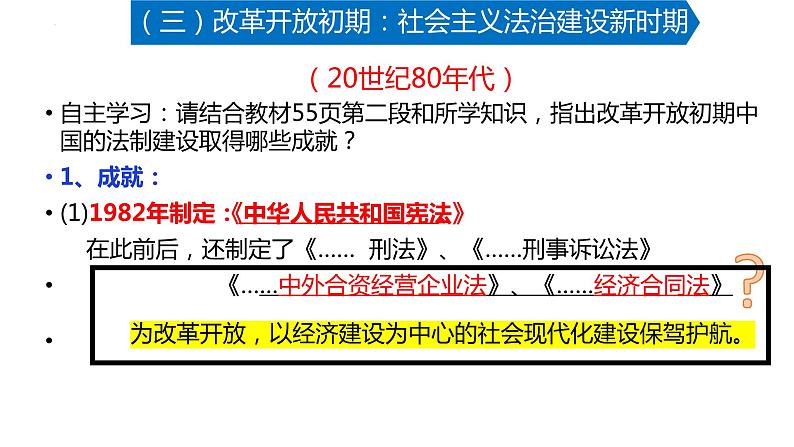 2022-2023学年高中历史统编版2019选择性必修1 第10课 当代中国的法治与精神文明建设 课件第6页