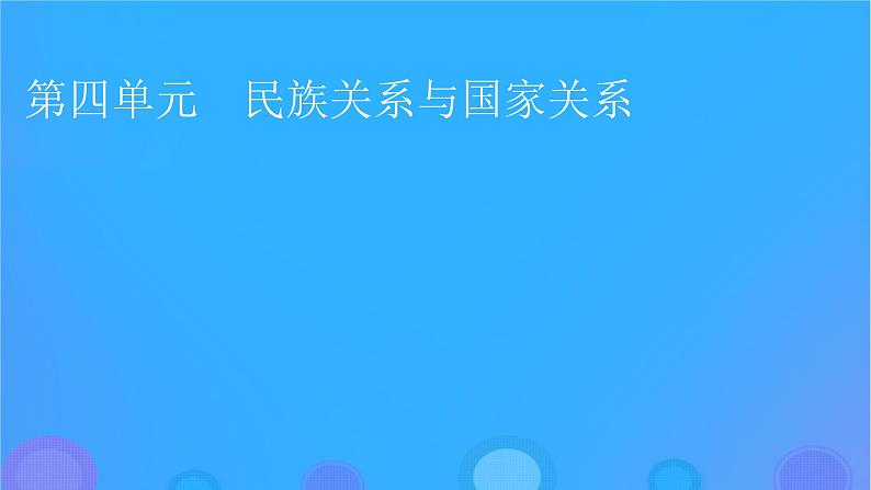 2022秋新教材高中历史第四单元民族关系与国家关系第11课中国古代的民族关系与对外交往课件部编版选择性必修1第1页