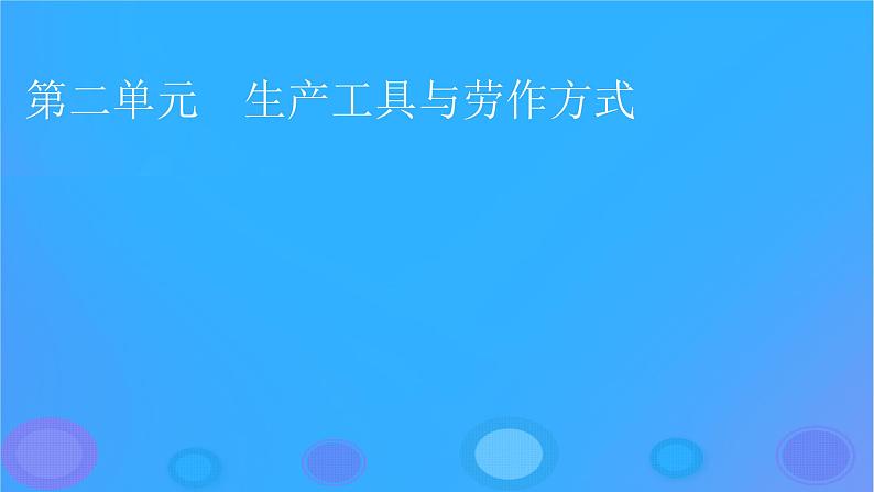 2022秋新教材高中历史第二单元生产工具与劳作方式第4课古代的生产工具与劳作课件部编版选择性必修2第1页