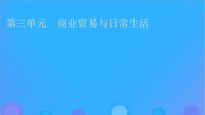 2022秋新教材高中历史第三单元商业贸易与日常生活第7课古代的商业贸易课件部编版选择性必修201