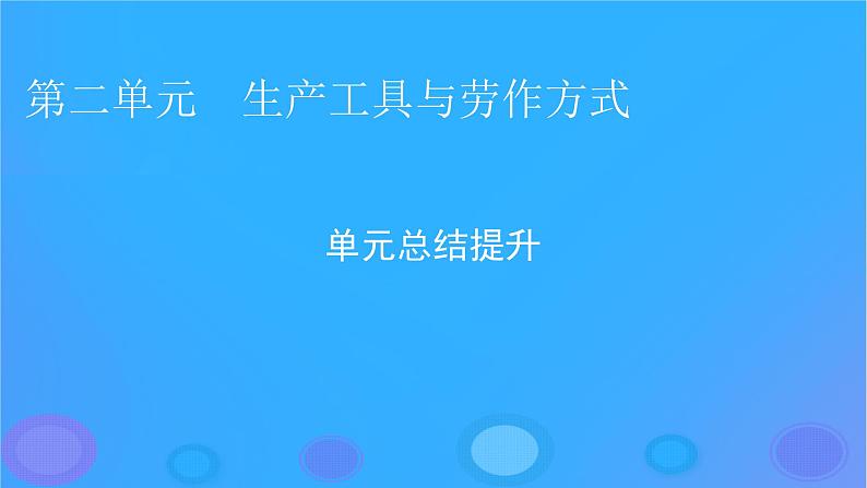 2022秋新教材高中历史第二单元生产工具与劳作方式单元总结提升课件部编版选择性必修201