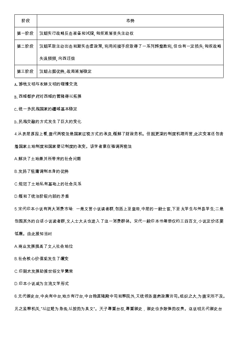 2023河南省部分重点高中（青桐鸣）高二上学期9月联考试题历史含解析02