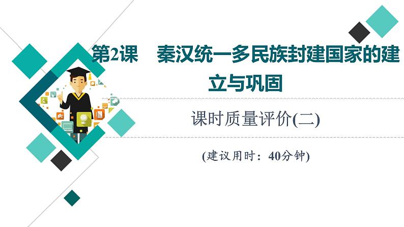 人教版高考历史一轮总复习课时质量评价2秦汉统一多民族封建国家的建立与巩固课件第1页