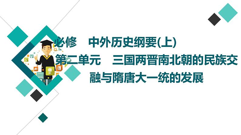 人教版高考历史一轮总复习必修上第2单元第3课从三国两晋南北朝到五代十国的政权变化与民族交融课件第1页