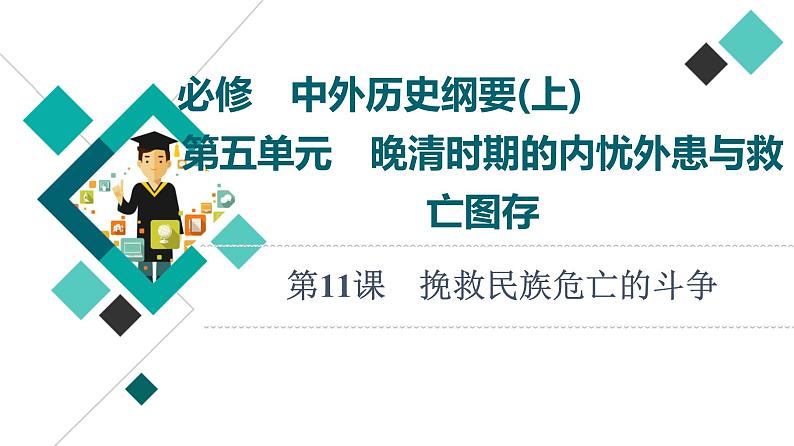 人教版高考历史一轮总复习必修上第5单元第11课挽救民族危亡的斗争课件01