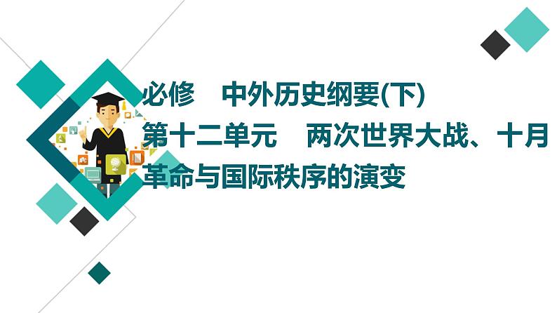 人教版高考历史一轮总复习必修下第12单元第29课第一次世界大战与战后国际秩序和亚非拉民族民主运动的高涨课件01