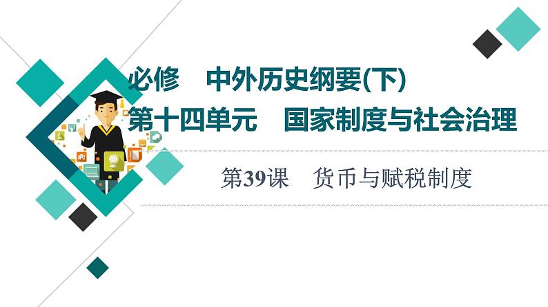 人教版高考历史一轮总复习选择性必修第14单元第39课货币与赋税制度课件第1页