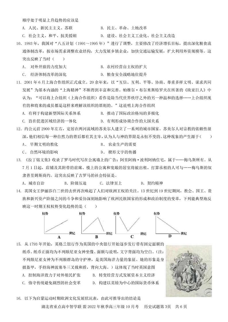 2023届湖北省重点高中智学联盟高三上学期10月联考试题-历史（PDF版）03