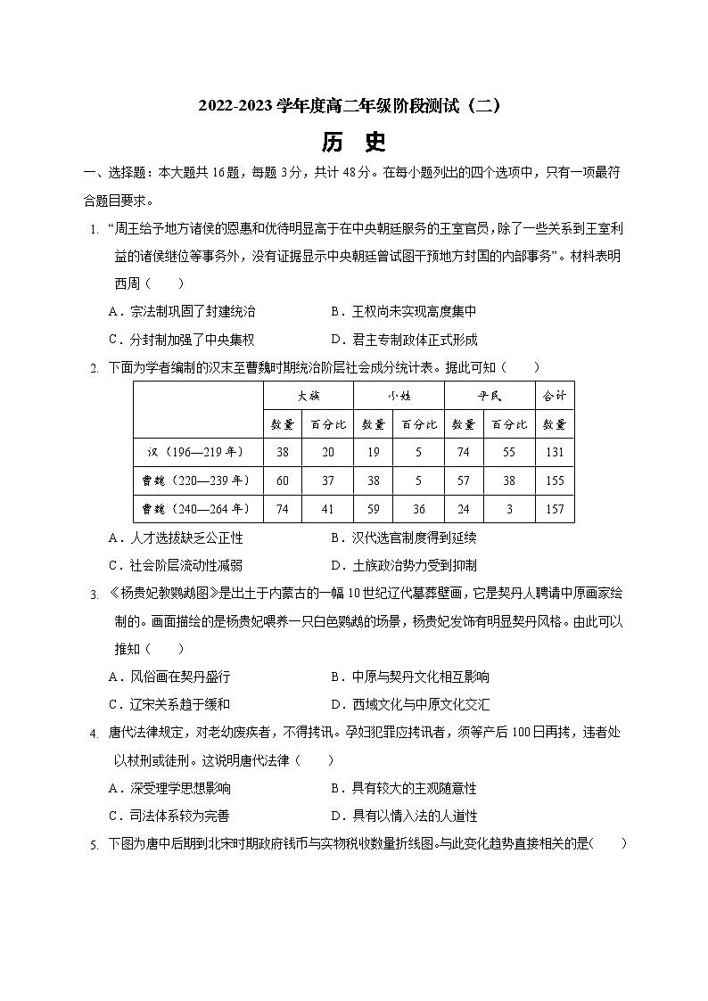 2023南通海安高级中学高二上学期第一次月考试题历史含答案01