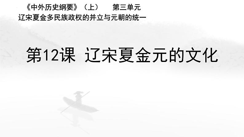 2022-2023学年高中历史统编版（2019）必修中外历史纲要上册第12课 辽宋夏金元的文化（教学课件）01