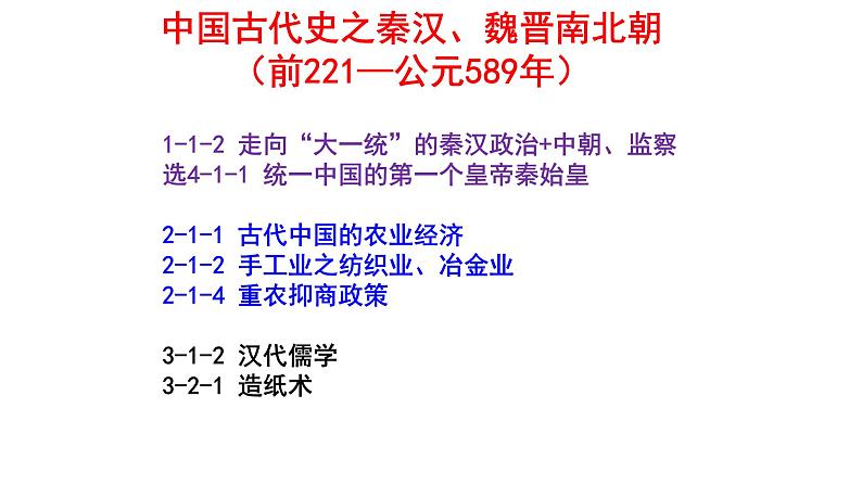 高考 中国古代史二轮之秦汉课件01
