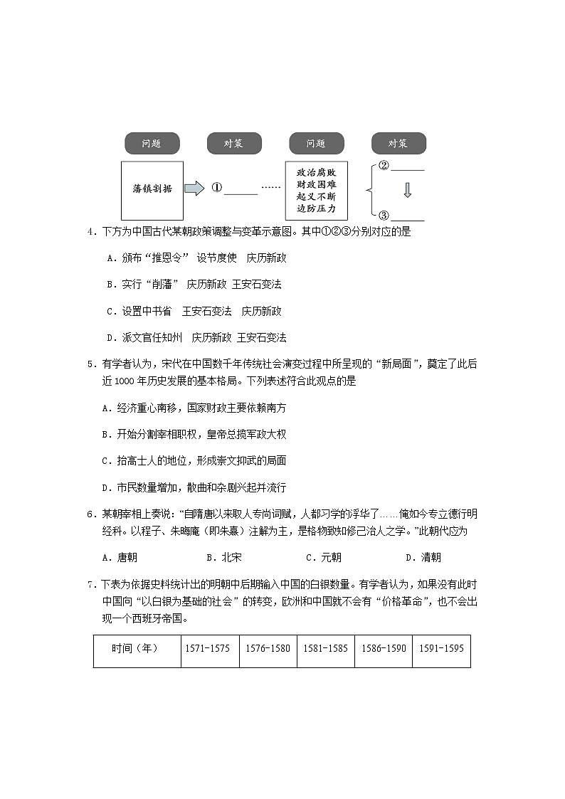 2021北京西城区高三上学期期末考试历史试题含答案02