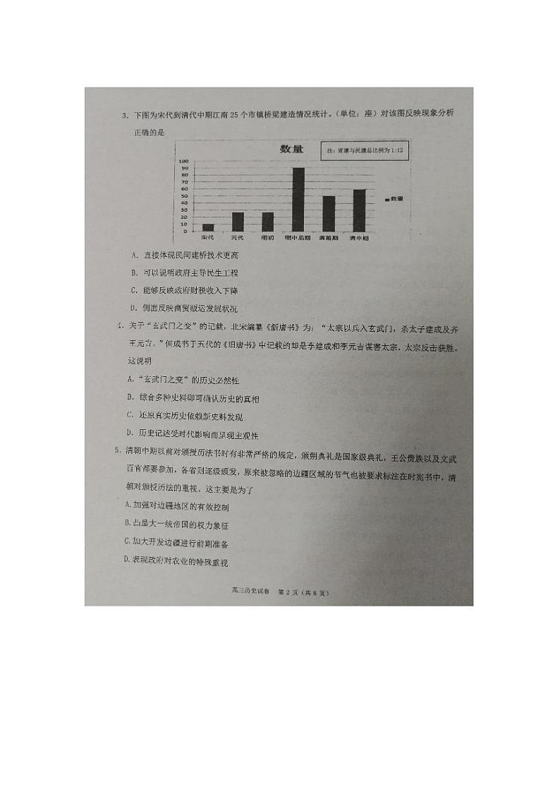 2021珠海高三下学期第一次学业质量检测（一模）历史试题图片版缺答案02