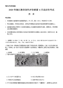 2020浙江省教育绿色评价联盟高三下学期6月适应性考试历史试题含答案