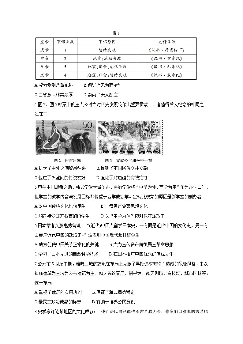 2021临沂兰陵县高二下学期期中历史含答案 试卷02