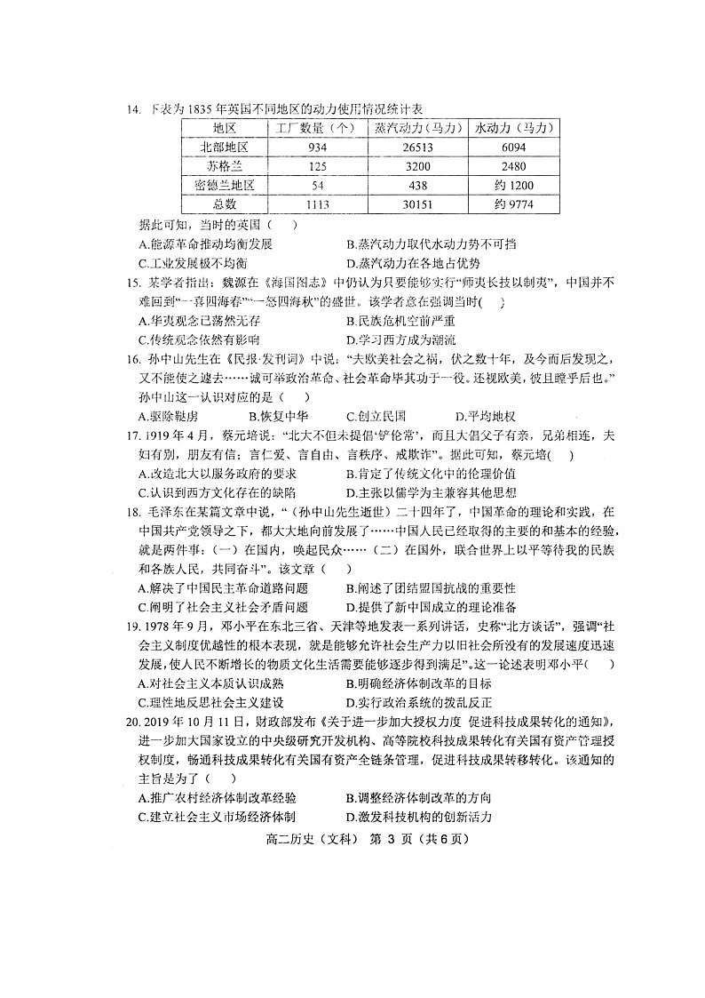 2021宿州十三所省重点中学高二上学期期末考试历史试题扫描版含答案03
