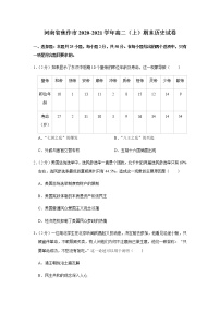 2021焦作普通高中高二上学期期末考试历史试题含答案