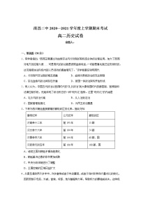 2021南昌二中高二上学期期末考试历史试题含答案