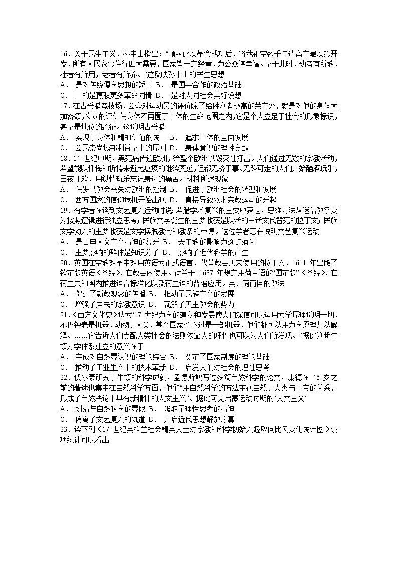 2021蚌埠三中高二上学期11月教学质量检测历史试卷含答案第3页