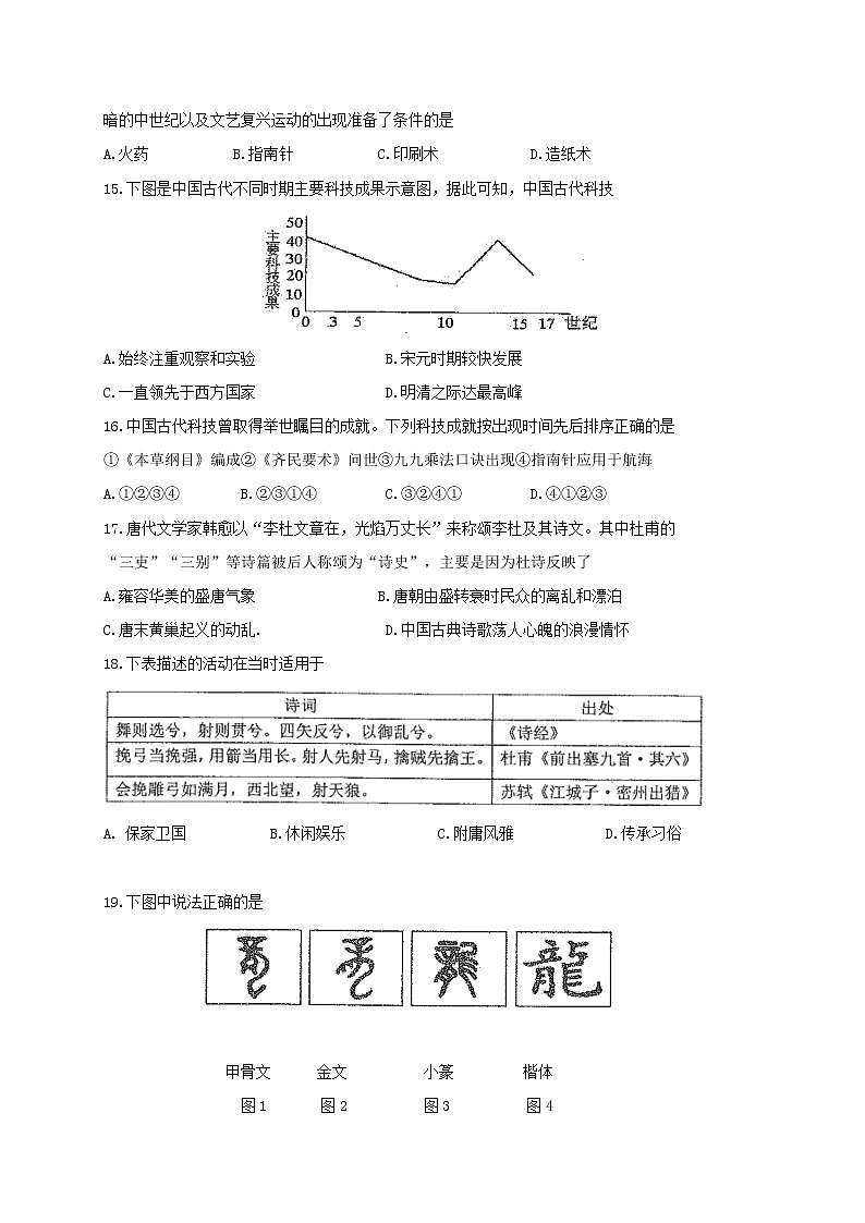 2021北京市新学道临川学校高二上学期期中考试历史试题含答案第3页