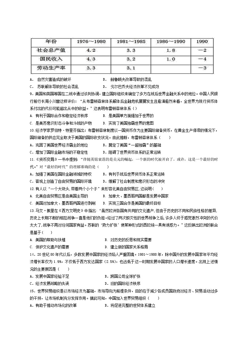 2021淮北孙疃中学高二上学期第一次月考（10月）历史试卷含答案02