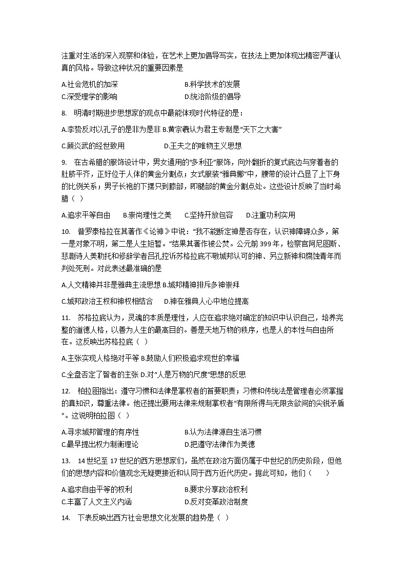 2021运城景胜中学高二10月月考历史试题含答案第2页