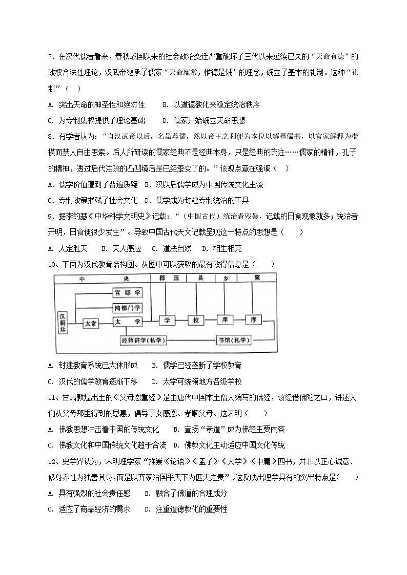 2021长春第一五一中学高二上学期第一次月考历史试题（希望班）含答案第2页