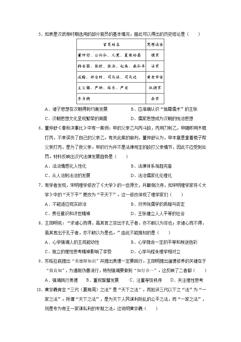 2021南昌八一中学高二10月考试历史试题含答案02