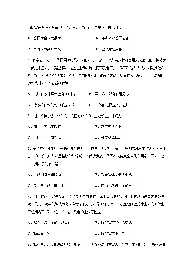 2021宜宾叙州区一中高二上学期第一次月考历史试题含答案02