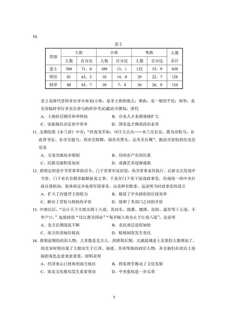 2020广东实验中学高二下学期期中考试历史PDF版含答案03