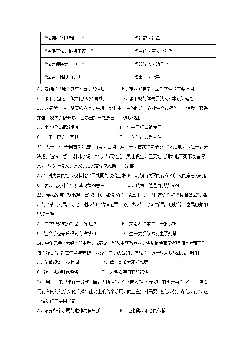 2020雅安中学高二5月月考历史试题含答案第2页