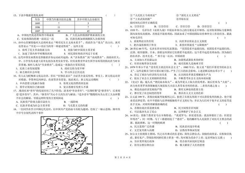 [首发]辽宁省抚顺市六校协作体2019-2020学年高二上学期期末考试历史试题（PDF版）第2页