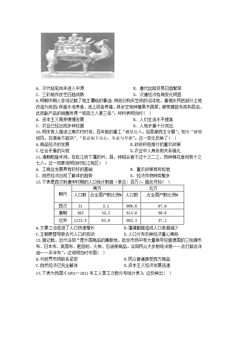 2021内江六中高一下学期期中考试历史试卷含答案02