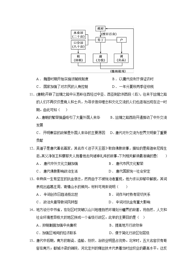 2021省大庆铁人中学高一上学期期末考试历史试题含答案03