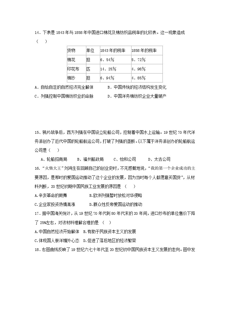 2020铜仁伟才学校高一下学期期末考试历史（理）试题含答案第3页