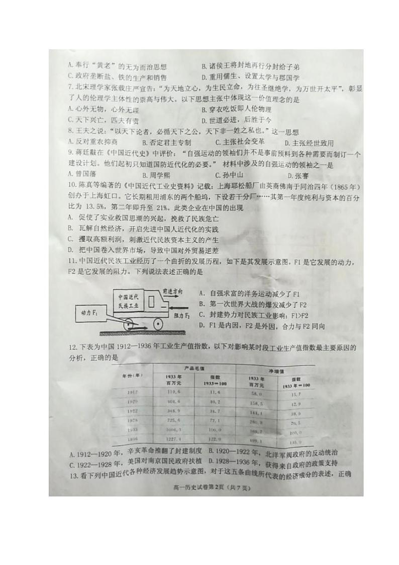 2020镇江高一下学期期末考试历史试题图片版含答案02