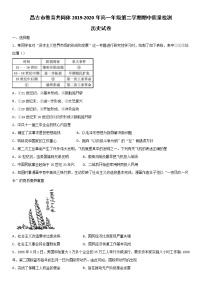 2020昌吉教育共同体高一下学期期中考试历史试题含答案