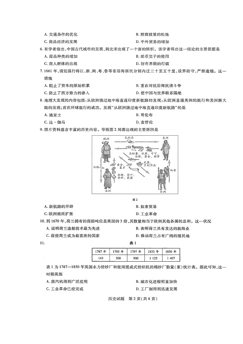 2020林州林虑中学高一下学期开学检测历史试题扫描版含答案第2页