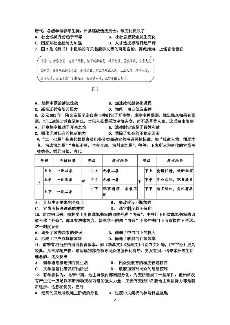 2023滕州一中高二上学期10月月考历史试题PDF版含答案02