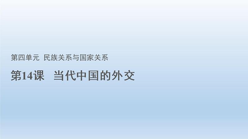 2022-2023学年高中历史统编版（2019）选择性必修一第14课 当代中国的外交 课件01