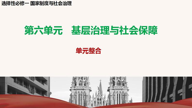 第六单元  基层治理与社会保障  课件--2022-2023学年高中历史统编版（2019）选择性必修一第1页