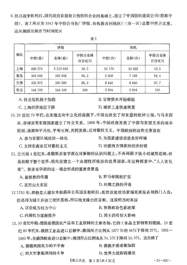2023河北省高三上学期10月联考历史试题扫描版含答案03