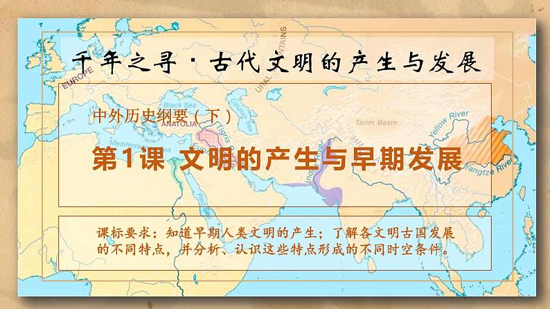 高中历史人教统编版（必修）中外历史纲要（下）第1课 文明的产生与早期发展 课件01