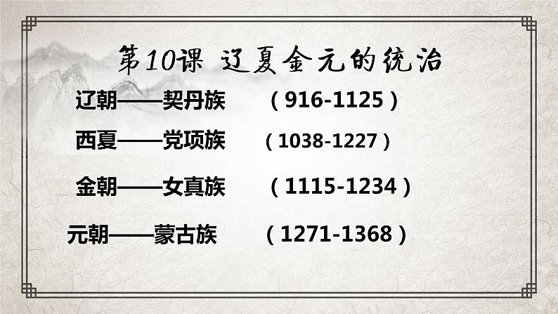 第10课 辽夏金元的统治 课件01