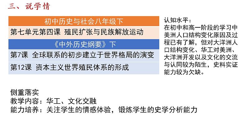 第8课 近代殖民活动和人口的跨地域转移 说课课件03