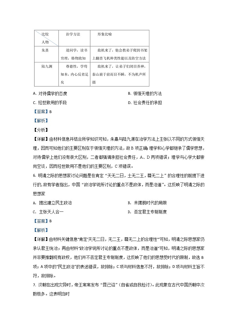 2022宝鸡金台区高二上学期期中考试历史试题含解析03