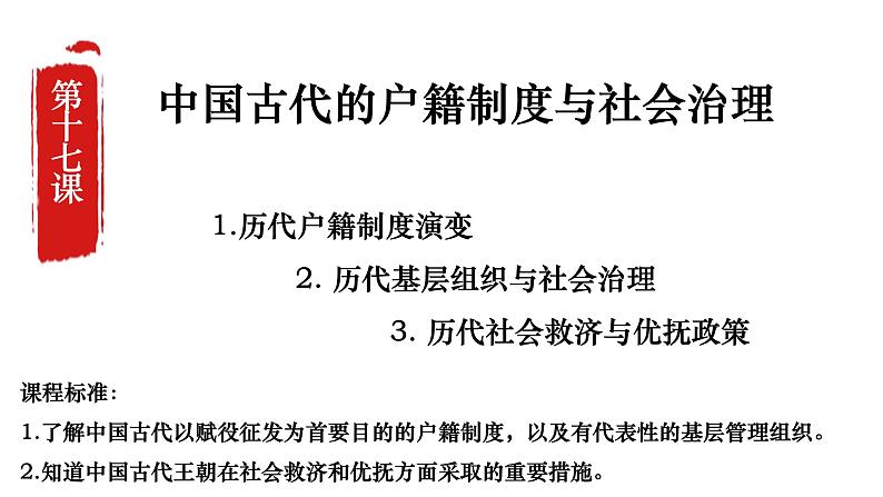 第17课 中国古代的户籍制度与社会治理 课件第1页